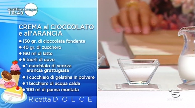 crema al cioccolato e all'arancia