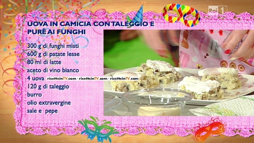 uova in camicia con taleggio e purè di funghi