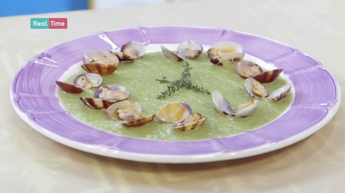 crema di zucchine con vongole sautè