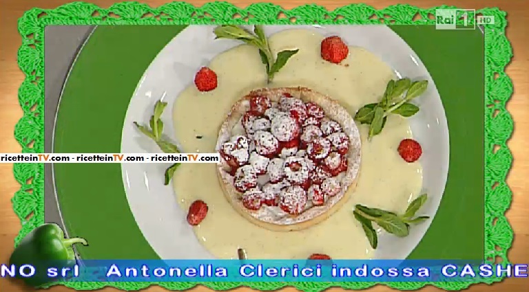 crostatina di ricotta e fragoline con crema alla vaniglia