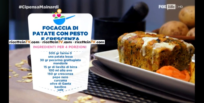 focaccia di patate con pesto e crescenza