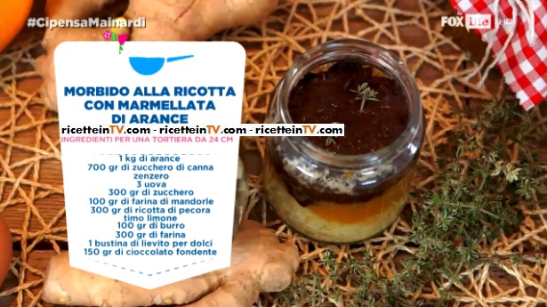 morbido alla ricotta con marmellata di arance