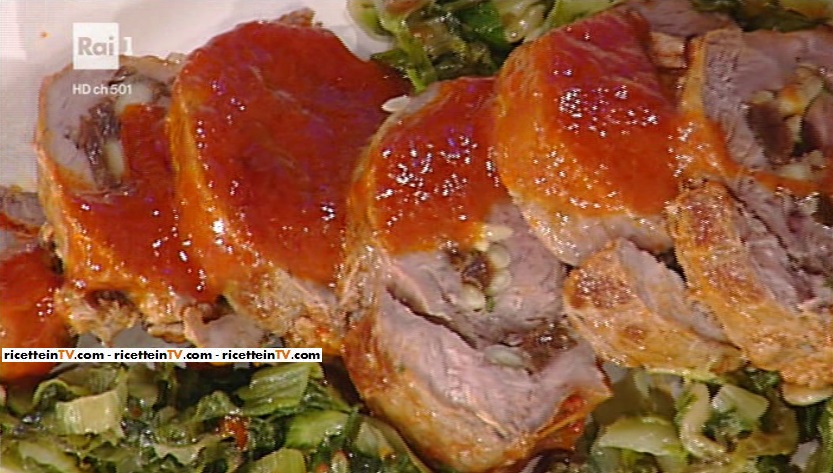 braciola con uvetta al pomodoro e scarola ripassata di Anna Moroni