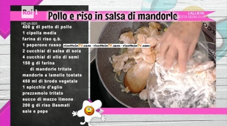 pollo e riso in salsa di mandorle