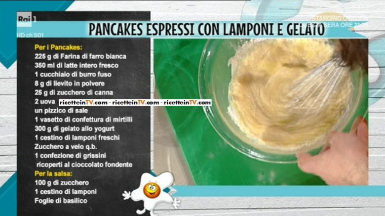 pancakes espressi con lamponi e gelato di Sergio Barzetti