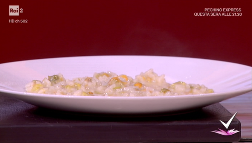 risotto ai fiori di zucca e alla pilota di Fabio Pisani e Alessandro Negrini