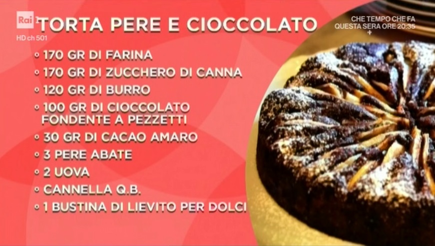 torta pere e cioccolato