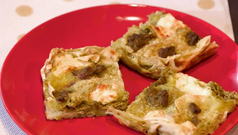 lasagne e muffin al pesto