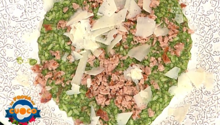 risotto con crema di bietole e salsiccia di Marco Bottega