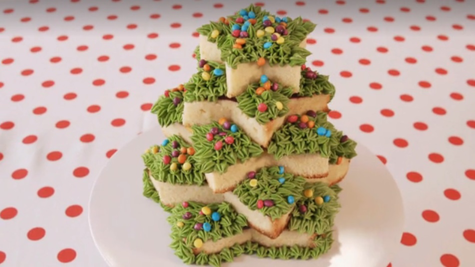 torta albero di Natale di Pan di Spagna