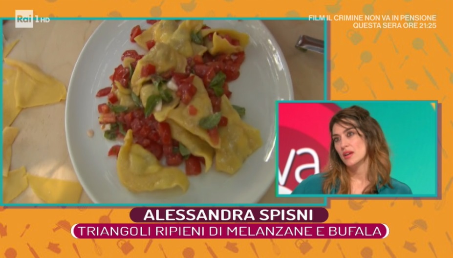 triangoli ripieni di melanzane e bufala