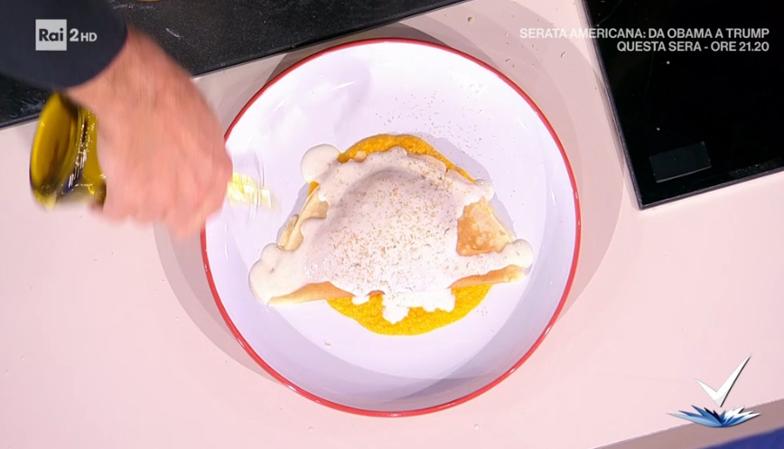 crêpes soufflé su crema di carote di Cesare Marretti