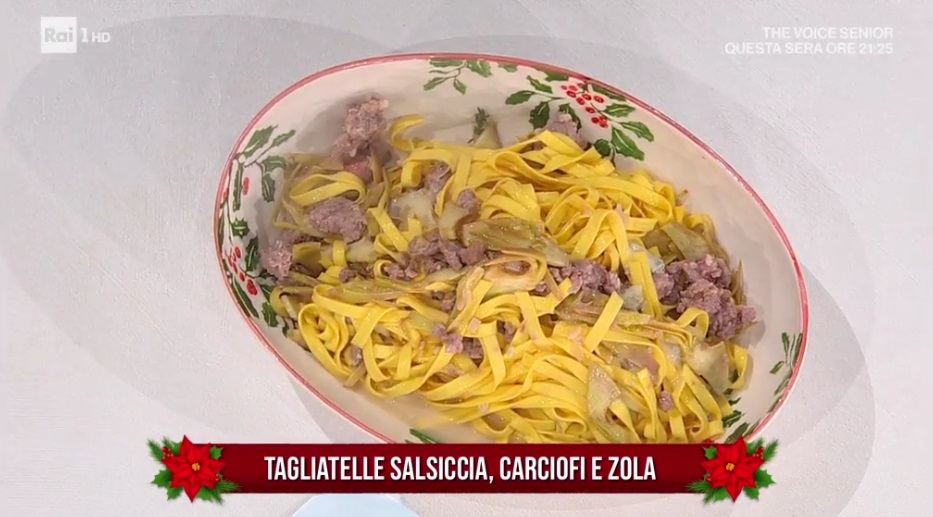 tagliatelle salsiccia carciofi e zola di zia Cri