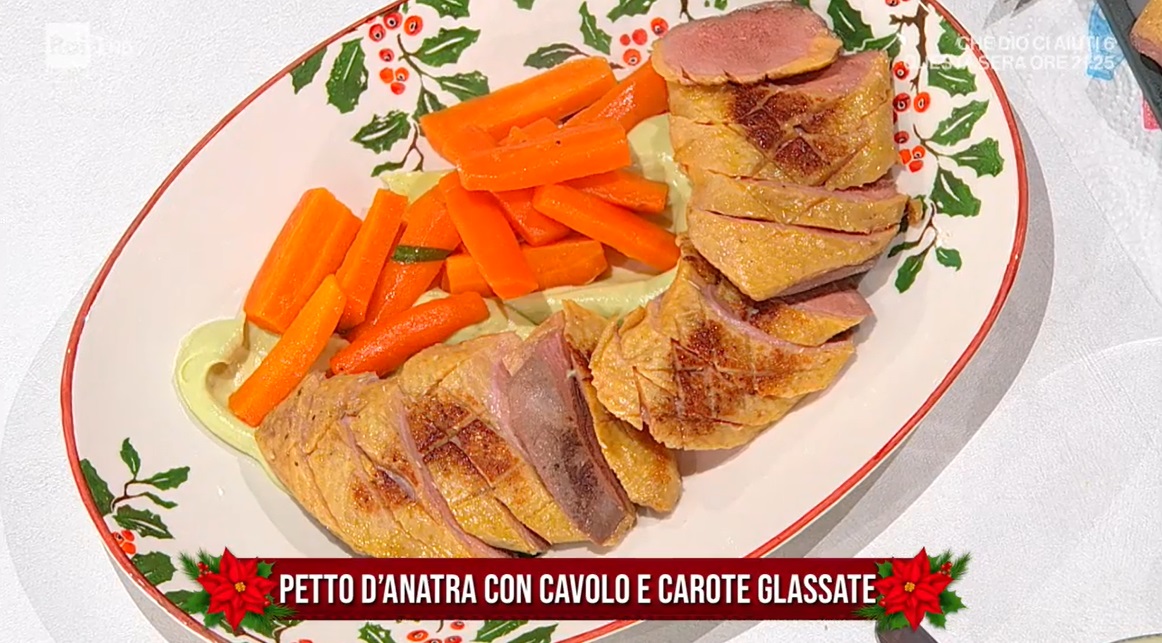 petto d'anatra con cavolo e carote glassate di Michele Farru