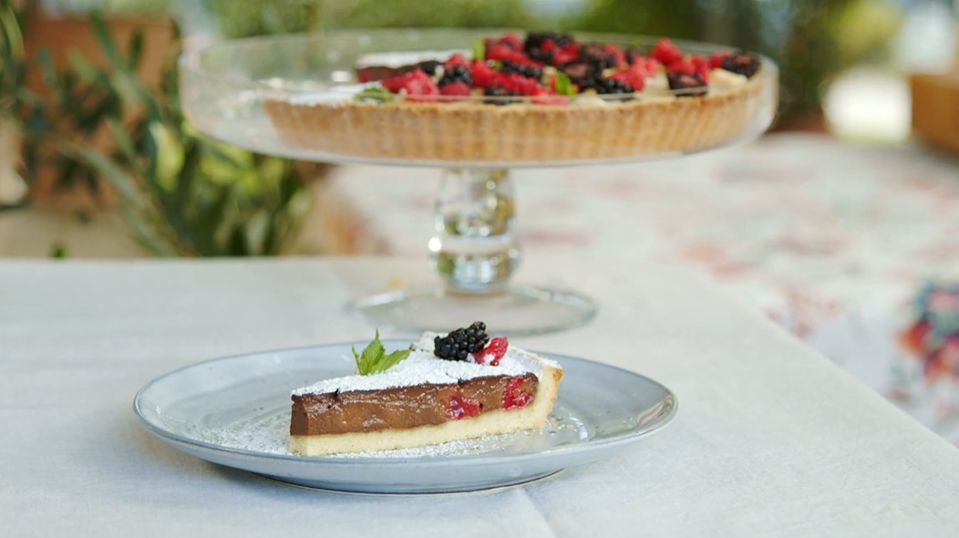 crostata frutti di bosco e cioccolato