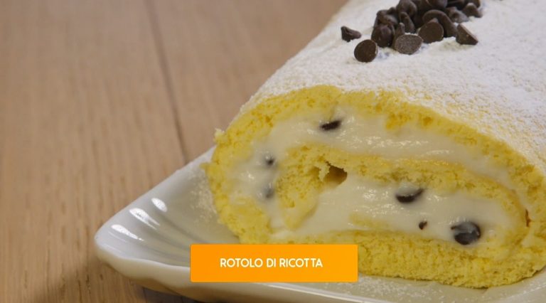 rotolo di ricotta e gocce di cioccolato