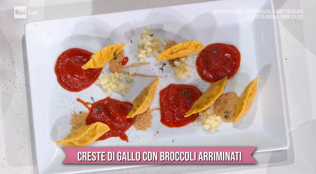 creste di gallo con broccoli arriminati