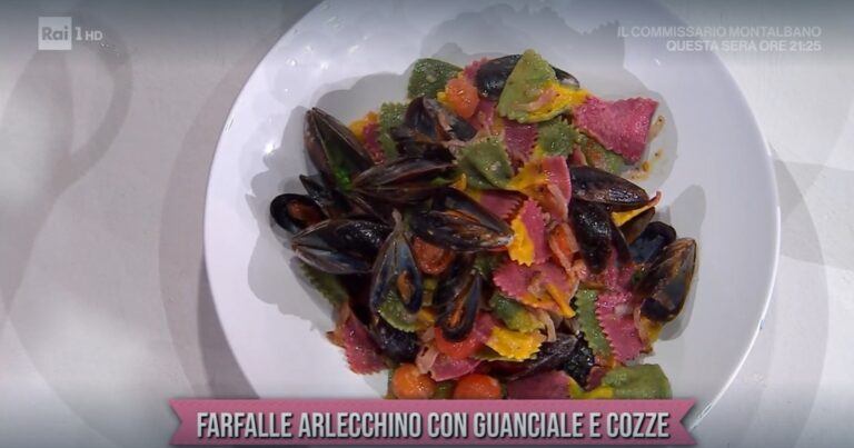 farfalle arlecchino con guanciale e cozze di Michele Farru