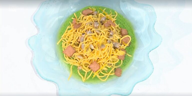 spaghetti alla chitarra con vongole e sparacelli di Fabio Potenzano