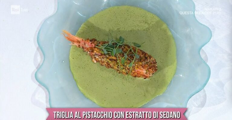 triglia al pistacchio con estratto di sedano