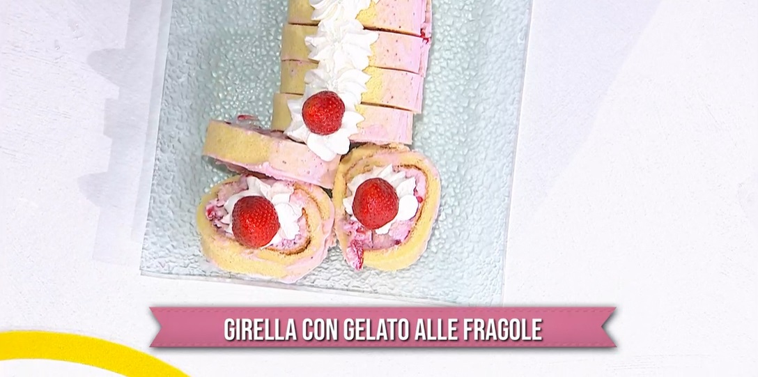 girella con gelato alle fragole di zia Cri