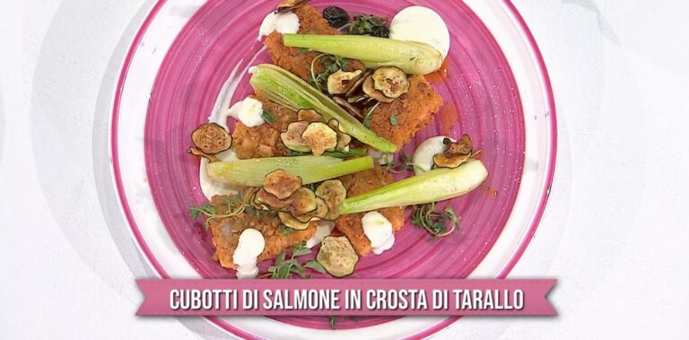 cubotti di salmone in crosta di tarallo