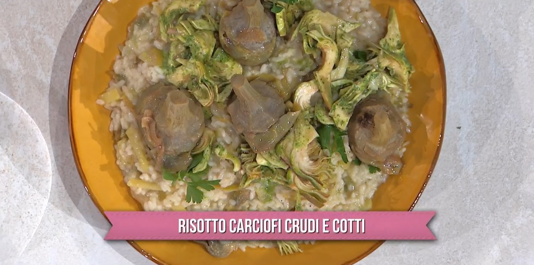 risotto carciofi crudi e cotti di Sergio Barzetti