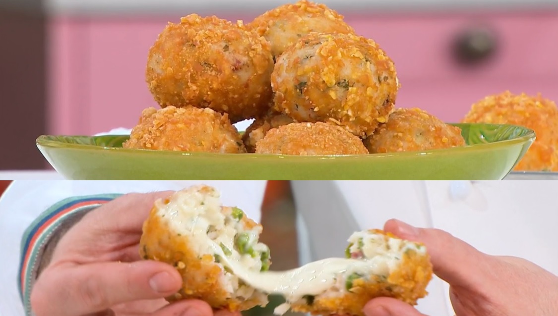 arancini con salame piselli e taleggio di Sergio Barzetti