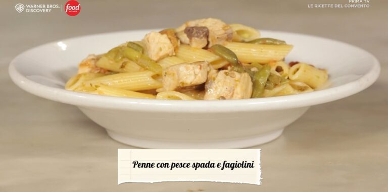 penne con spada fresco e fagiolino