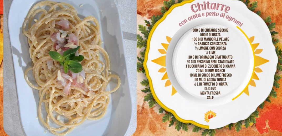 chitarre con orata e pesto di agrumi di Davide Nanni