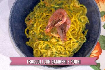 troccoli con gamberi e porri di Daniele Persegani