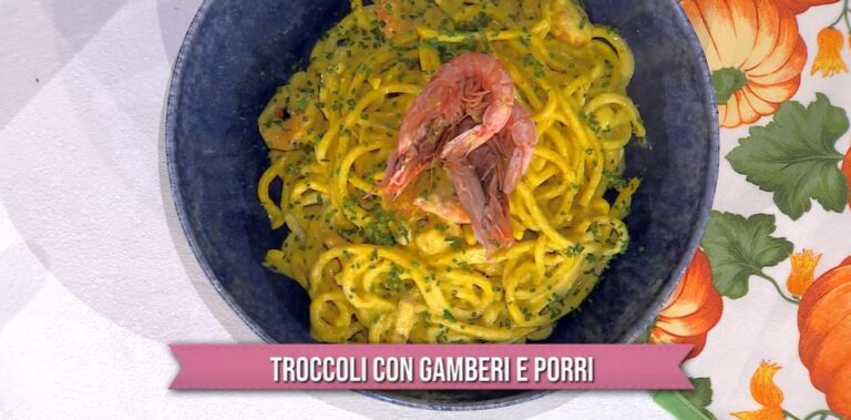 troccoli con gamberi e porri di Daniele Persegani