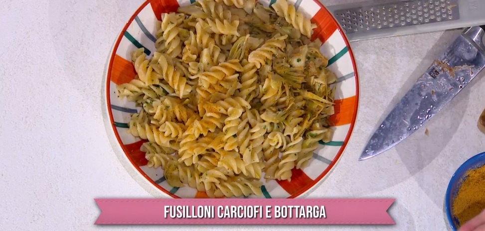 fusilloni carciofi e bottarga di zia Cri