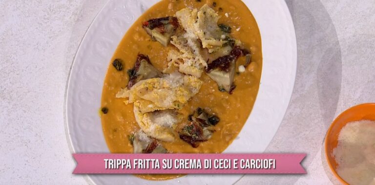 trippa fritta su crema di ceci e carciofi di Gian Piero Fava