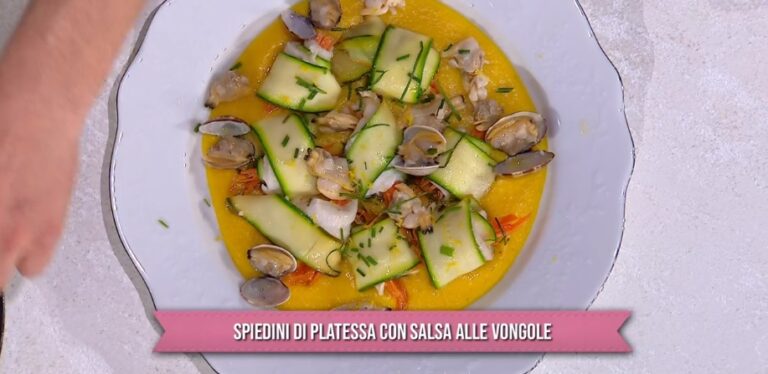 spiedini di platessa con salsa alle vongole di Mauro e Mattia Improta