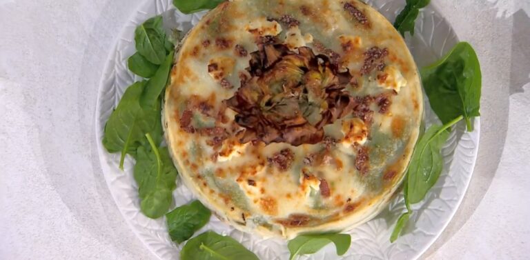 sformato di crepes con formaggi e carciofi di Fabio Potenzano