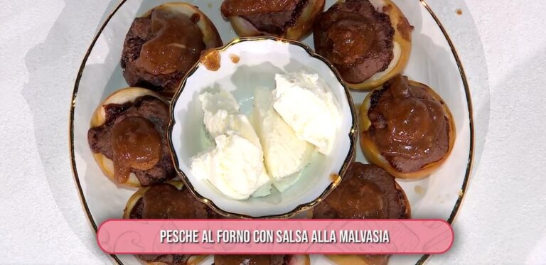 pesche al forno con salsa alla Malvasia di Daniele Persegani