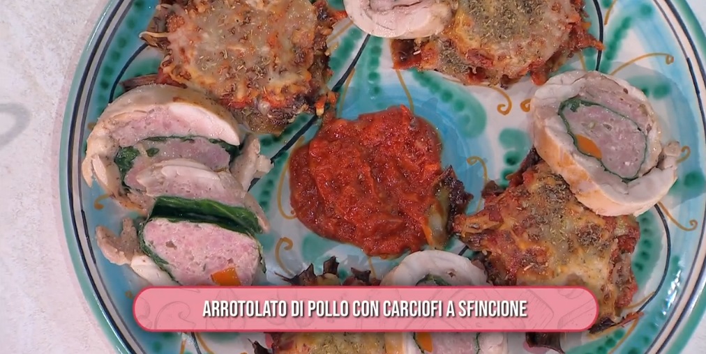 arrotolato di pollo con carciofi a sfincione di Fabio Potenzano